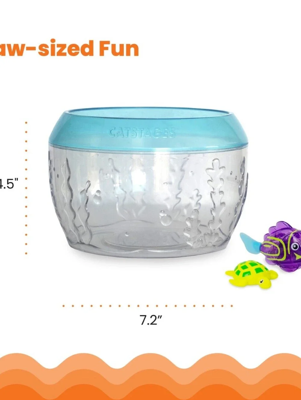 Catstages Meow-smerizing Fish Bowl Interactive Cat Toy-Electronic Swimming Fish